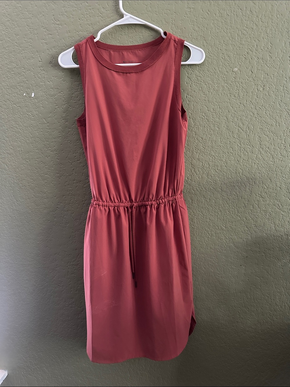 Athleta Sleeveless Drawstring Mini Dress - Rosewood